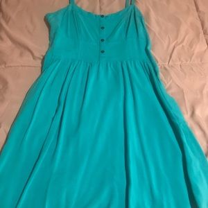 Express green fit and flare dress